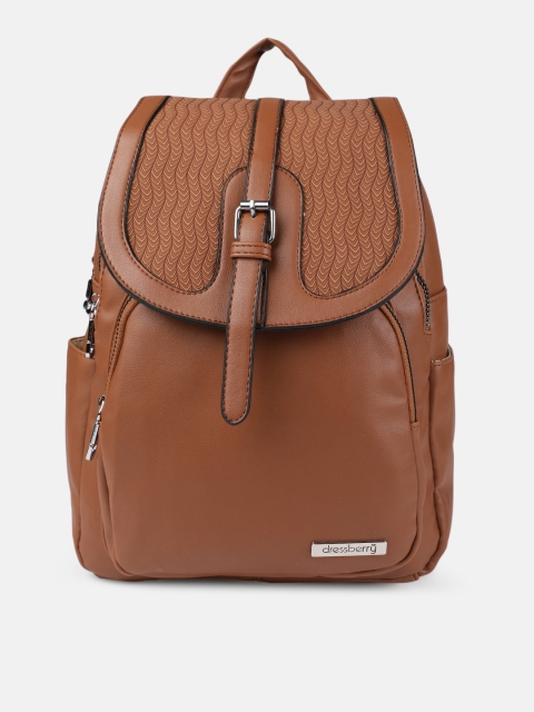 

DressBerry Women Tan Brown Solid Backpack