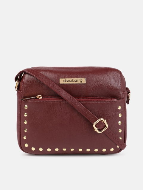 

DressBerry Burgundy Solid Sling Bag