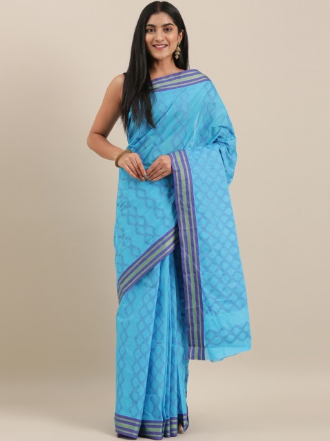 

The Chennai Silks Blue Woven Design Pure Cotton Saree