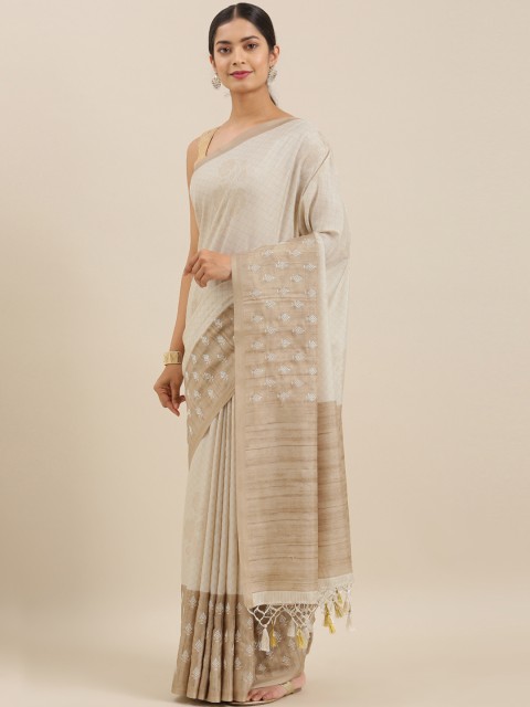 

The Chennai Silks Classicate Beige Printed Saree