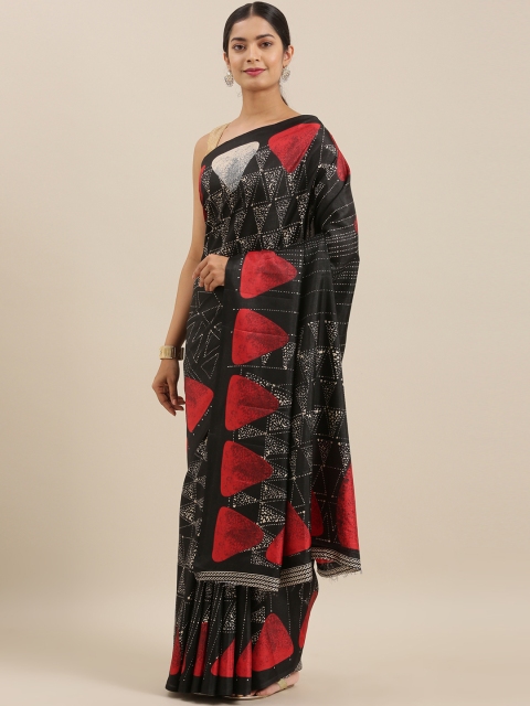 

The Chennai Silks Classicate Black & Red Printed Saree