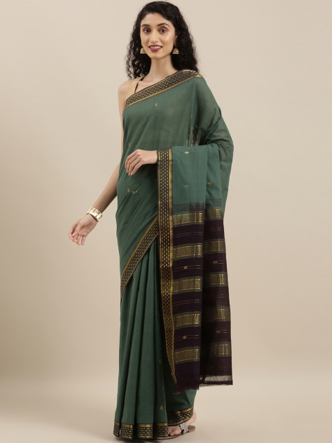 

The Chennai Silks Classicate Green & Golden Pure Cotton Woven Design Saree