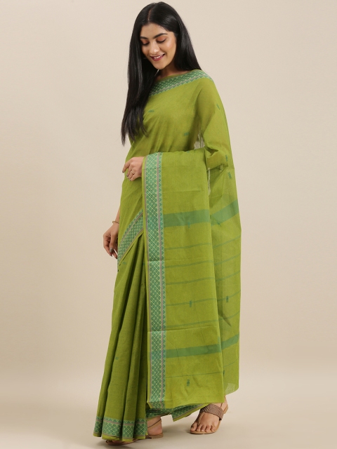 

The Chennai Silks Lime Green Woven Design Pure Cotton Saree