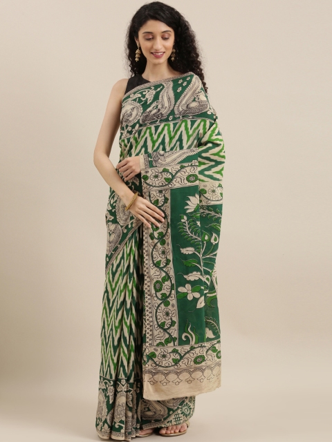 

The Chennai Silks Green Printed Pure Cotton Saree