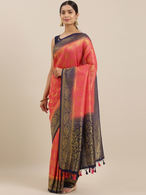 

The Chennai Silks Peach-Coloured & Gold-Toned Woven Design Patola Saree