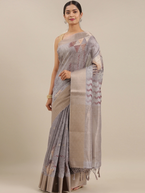 

The Chennai Silks Grey & Maroon Viscose Rayon Printed Saree