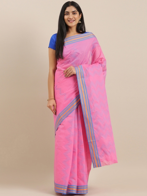 

The Chennai Silks Pink Woven Design Pure Cotton Saree