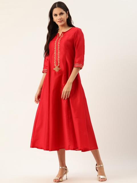 

all about you Women Red A-Line Midi Dress