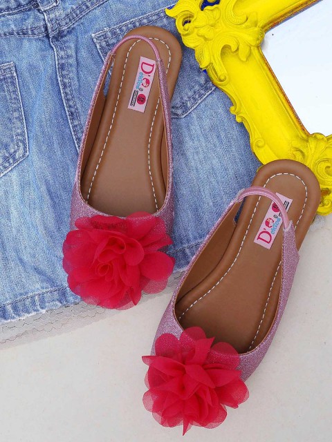 

DChica Girls Pink Embellished Mules