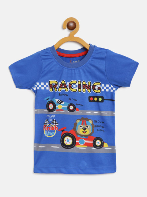 

GAME BEGINS Boys Blue Printed Round Neck T-shirt