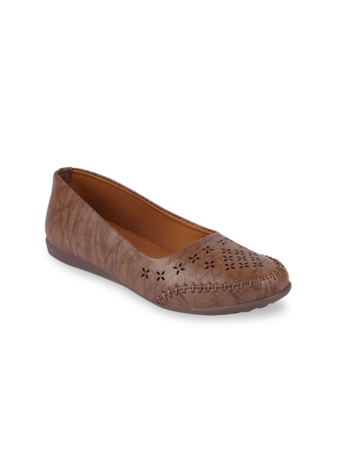 

FAUSTO Women Brown Textured Ballerinas