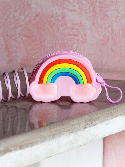 

lil' star Girls Pink Embellished Rainbow Coin Purse With Hook