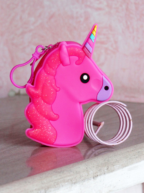 

lil' star Girls Pink Embellished Unicorn Head Coin Purse with Hook