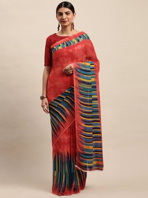 

Shaily Red Printed Saree