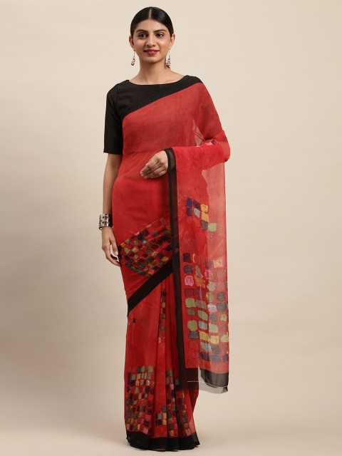 

Shaily Red Printed Saree