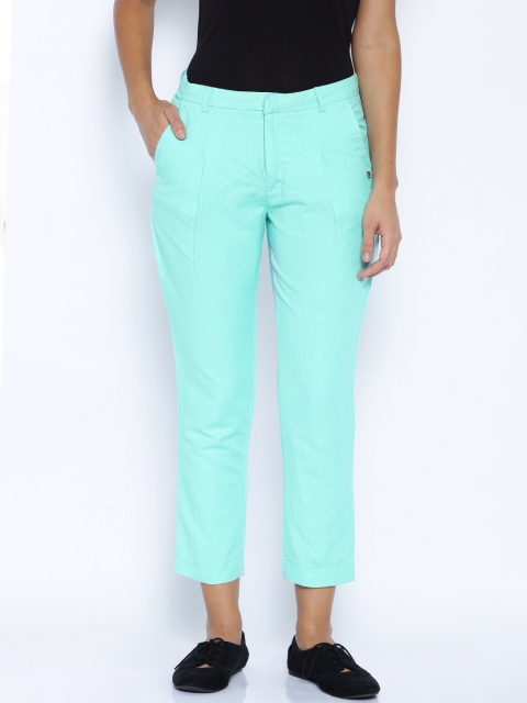 

Pepe Jeans Turquoise Blue Linen Trousers