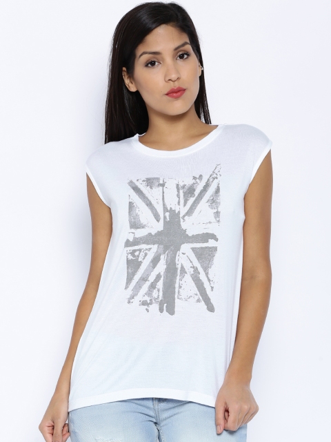 

Pepe Jeans White Printed Top