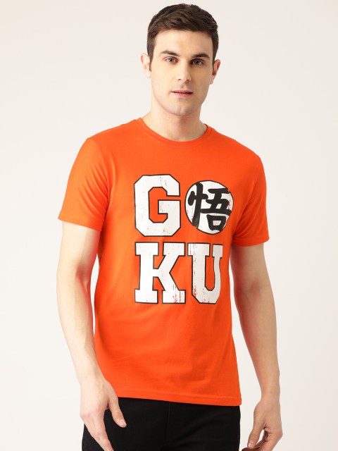 

PRINTOCTOPUS Men Orange & White Printed Round Neck T-shirt