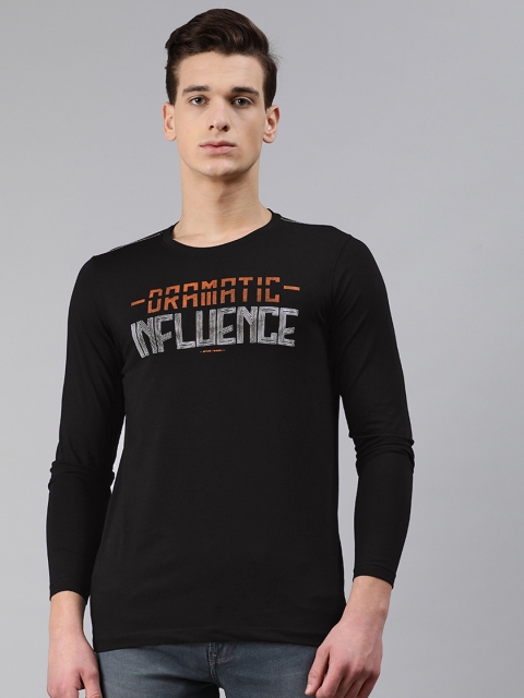 

SPYKAR Men Black Printed Round Neck T-shirt