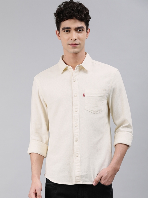 

Levis Men Off White Slim Fit Casual Shirt