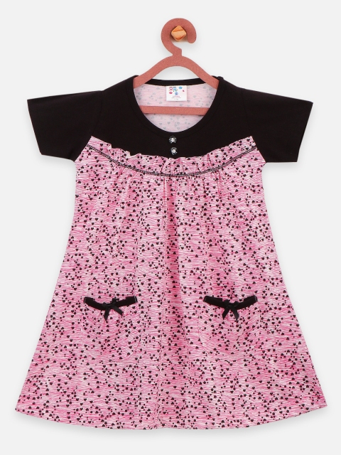 

LilPicks Girls Black Printed A-Line Dress