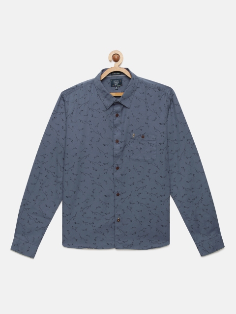 

Indian Terrain Boys Grey Regular Fit Printed Pure Cotton Casual Shirt