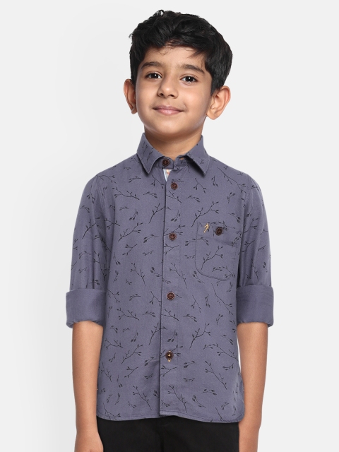 

Indian Terrain Boys Grey Regular Fit Printed Cotton Casual Shirt