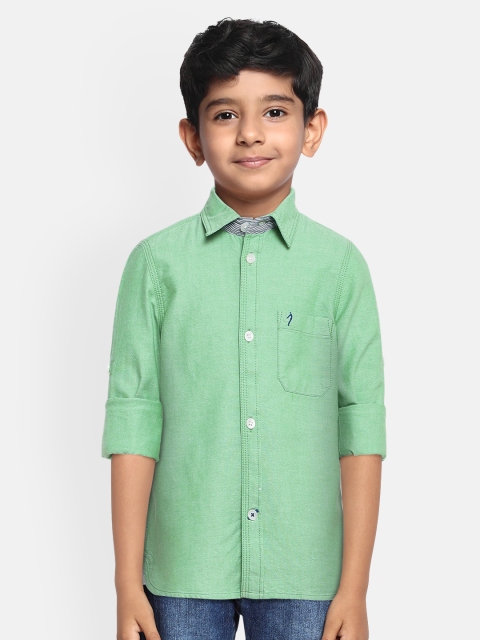 

Indian Terrain Boys Green Regular Fit Pure Cotton Solid Casual Shirt