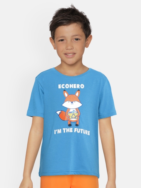 

Indian Terrain Boys Blue Printed Round Neck T-shirt