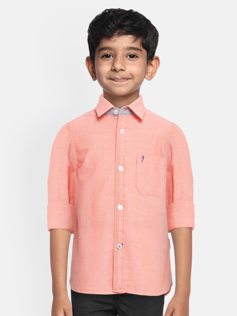 

Indian Terrain Boys Orange Regular Fit Solid Cotton Casual Shirt