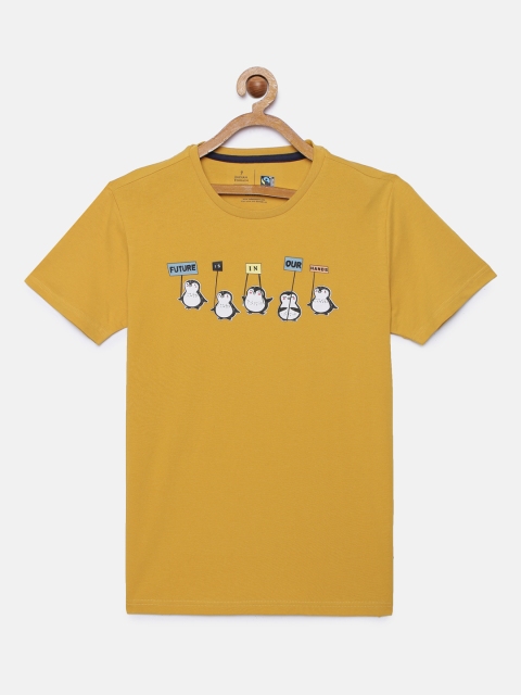 

Indian Terrain Boys Yellow Printed Round Neck T-shirt