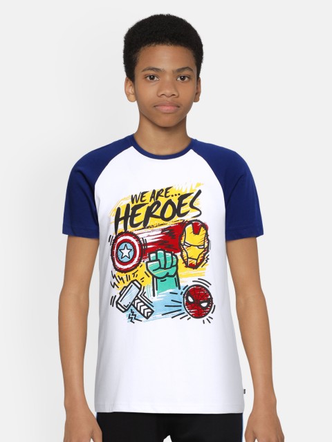 

Indian Terrain Boys White Printed Round Neck Pure Cotton T-shirt