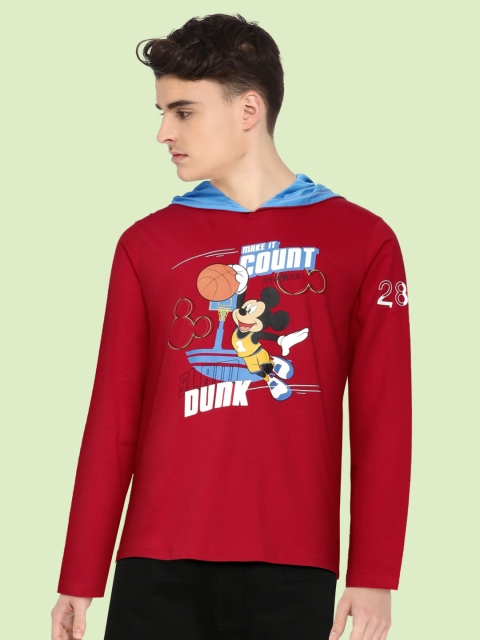 

Indian Terrain Boys Red Printed Cotton Hood Pure Cotton T-shirt