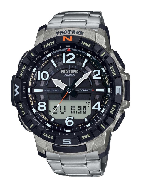 

CASIO Men Black & Silver-Toned Chronograph and Digital Watch SL102