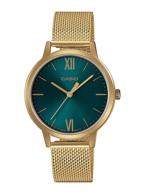 

CASIO Enticer Ladies Green & Gold-Toned Analogue Watch A1788