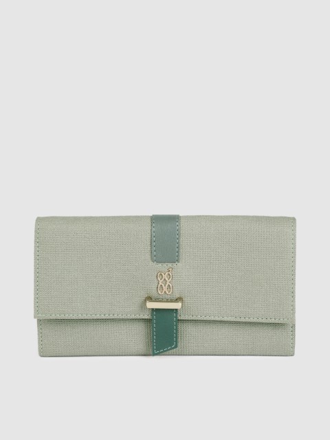 

Baggit Women Green Solid Two Fold Wallet