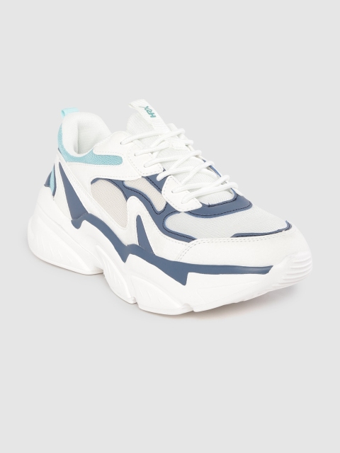 

HRX by Hrithik Roshan Men White & Blue Colourblocked Chunky Sneakers