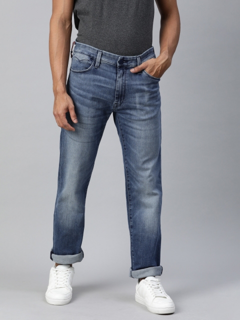 

Levis Men Blue Straight Fit Mid-Rise Clean Look Stretchable Jeans