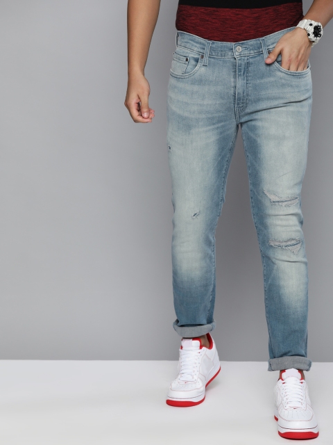 

Levis Men Blue 511 Slim Fit Mid-Rise Low Distress Stretchable Jeans