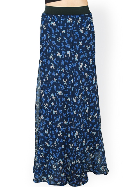 

20Dresses Navy Floral Print Maxi Skirt, Navy blue