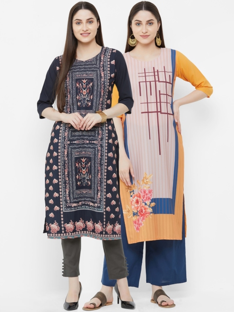 

7Threads Women Multicoloured Printed Straight Kurta, Multi