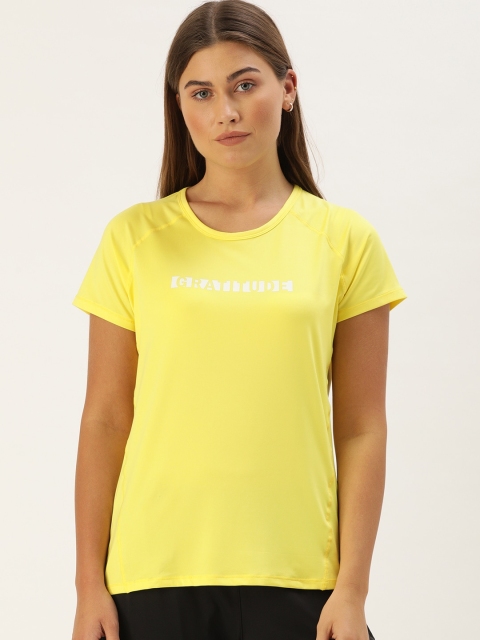 

Enamor Plus Size Women Yellow & White Printed Round Neck Lounge T-shirt