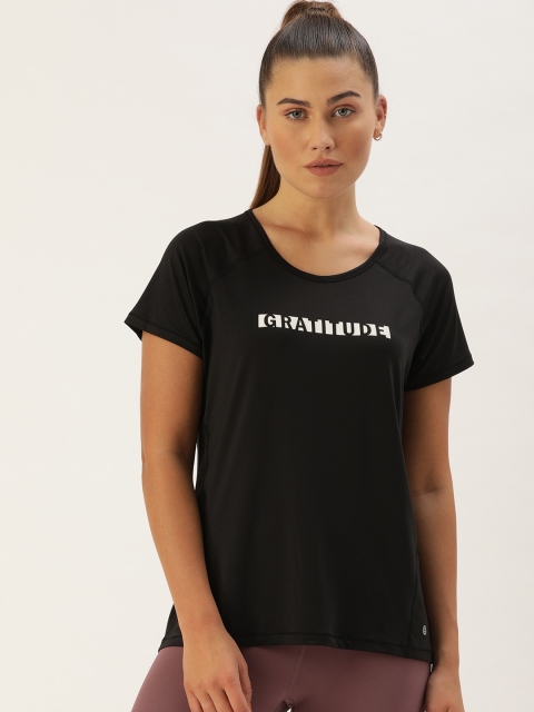 

Enamor Plus Size Women Black & White Printed Round Neck Lounge T-shirt