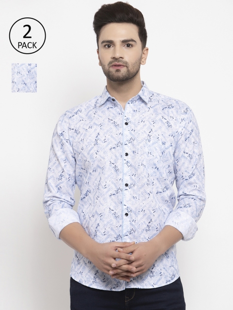 

KLOTTHE Men Blue Set of 2 Regular Fit Printed Casual Shirt