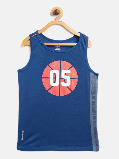 

Alcis Boys Blue & Orange Printed Slim Fit Outdoor T-shirt