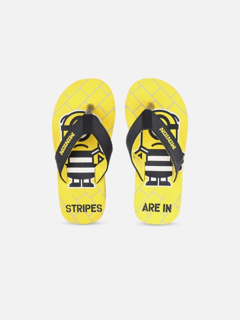 

Kids Ville Boys Yellow & Black Minion Printed Rubber Thong Flip-Flops