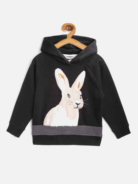

Cherry Crumble Boys Black & Off-White Printed Hooded Sweatshirt