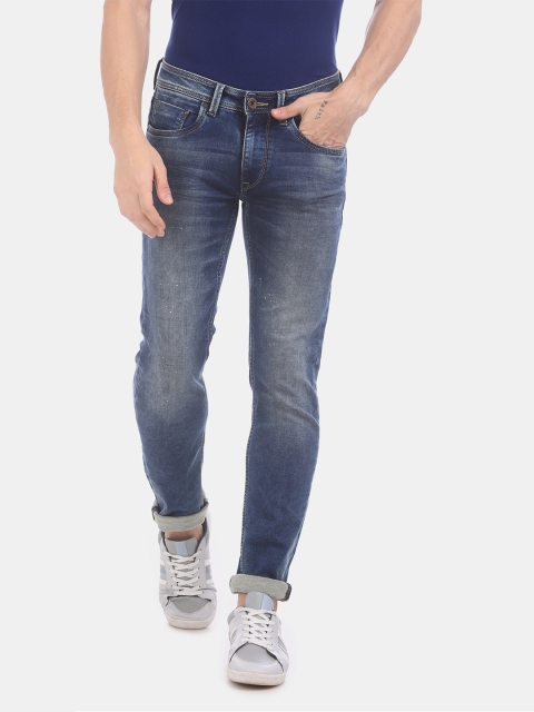 

True Blue Men Blue Slim Fit Mid-Rise Clean Look Jeans