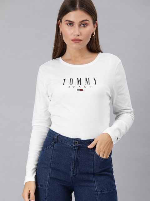 

Tommy Hilfiger Women White Printed Round Neck T-shirt