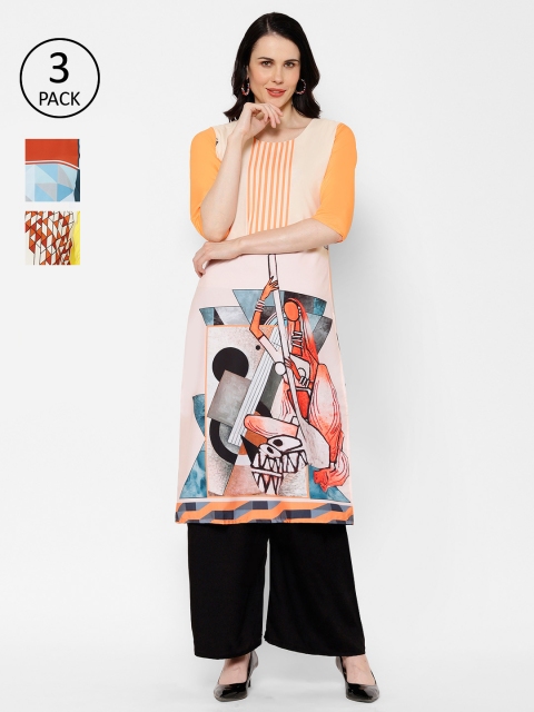 

7Threads Women Multicoloured Printed Straight Kurta, Multi